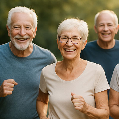 Ältere Menschen beim Joggen