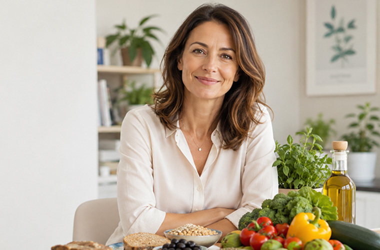 Frau mittleren Alters: Kann man mit der richtigen Ernährung Brustkrebs vorbeugen?