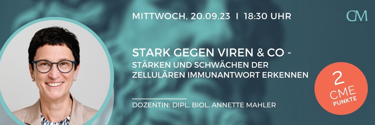 Webinar: Stark gegen Viren und Co – Stärken und Schwächen der zellulären Immunantwort erkennen, mit Dipl. Biol. Annette Mahler.